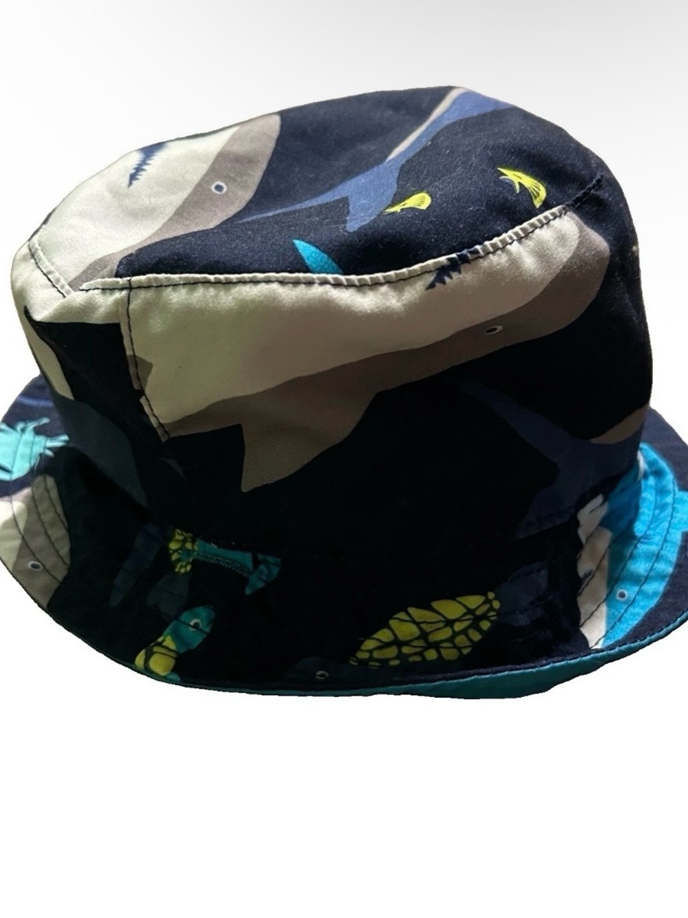 Toddler Boy Summer Beach Sun Hat Sharks Size 1-2 Years